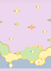 Pastel Clouds on light purple