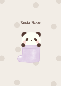 Panda and Boots -purple- dot