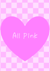 All Pink [ Large Heart & Small Check ]