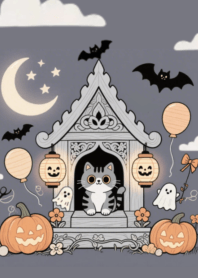 Cat at Halloween Shrine.II