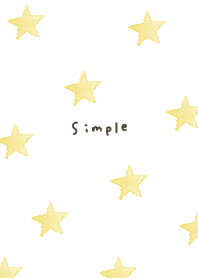 ホワイト。水彩星柄。