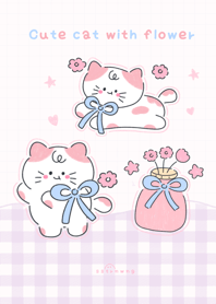 Cute cat with flower :)