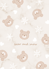 クマと雪とハート♥ブラウン03_2