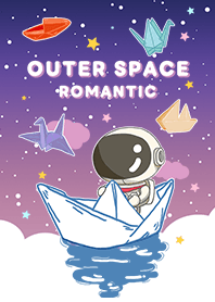 浩瀚宇宙/可愛寶貝太空人摺紙船/漸層星空