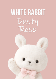 Plush White Rabbit 3 - Dusty Rose