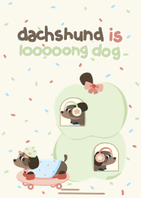 dachshund is looooong dog [green apples]