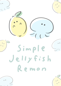 Simple Jellyfish Lemon White Blue.