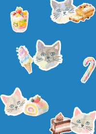 Sweets and cats2 blue