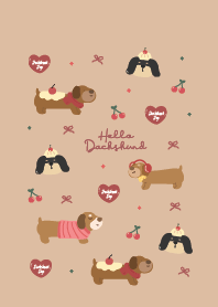 Dachshund dog cute : latte coffee