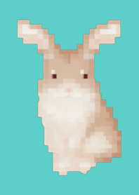 Rabbit Pixel Art Theme  Green 10