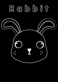 Rabbit and black background