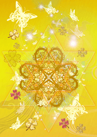 Gold clover and butterflies5