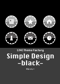 [LINE Theme Factory]simple design black