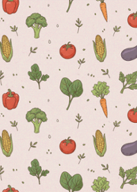 ลายผักหลากหลายเต็มพื้น