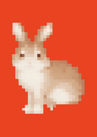 토끼 픽셀 아트 테마 레드 02