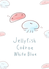 jellyfish and cod roe in white and blue