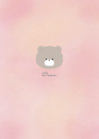 Simple Bear Watercolor Peach pink Orange