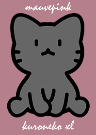 sitting black cat XL mauve pink.