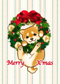 Christmas wreath with Shiba dog!