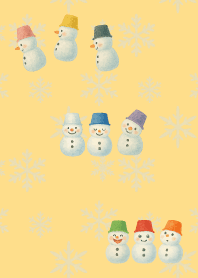 Colorful Snowman03 brown&yellow