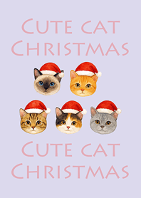 可愛貓咪聖誕節-淺紫色