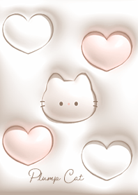 brown Fluffy cat and heart 03_2