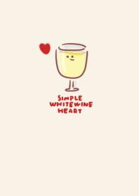 simple White wine heart beige