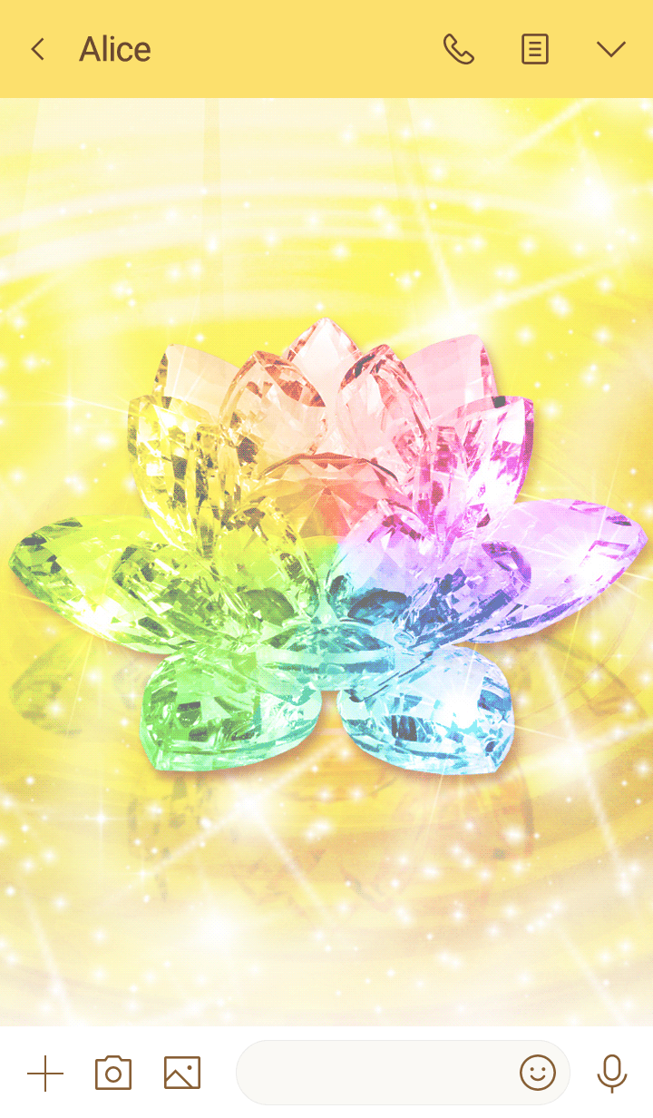 LINE Creators' Themes Lucky Lotus Flower Rainbow Crystal