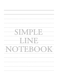 SIMPLE GRAY LINE NOTEBOOKj-WHITE