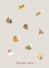 森林貼紙簿：秋天棕色