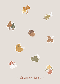 Forest sticker book: autumn(-beige ver.)