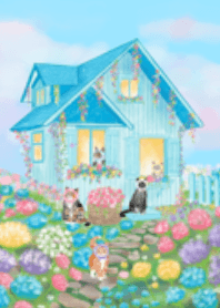Cat's flower garden House