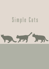 シンプルな猫:カーキグリーンベージュ2