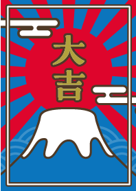 Lucky Mount Fuji / Light Blue x Red