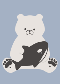 Polar bear and orca.  (blue)