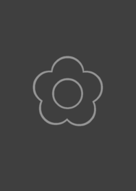 モノクロシンプルフラワー　ダークブラック