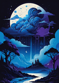 Moon in the dark night D7E4eD