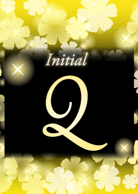 【Q】イニシャル❤️お花-黄色×黒-