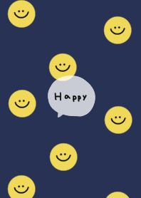 Navy blue with a relaxed smile pattern.