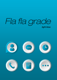 水色のグラデーションと立体風ボタン fla01