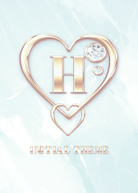 [ H ] Heart Charm & Initial  - Blue 2