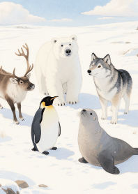 Lovely Animals in Winter Theme