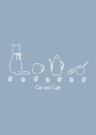 Cat and Cafe -smoky blue-
