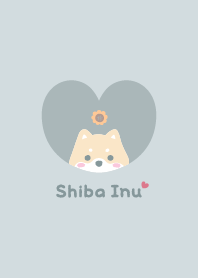Shiba Inu2 Sunflower - GreenBlue