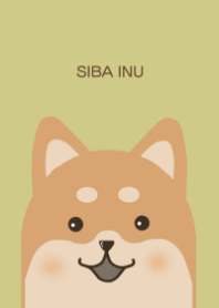 柴犬アップ＊シンプル＊黄色