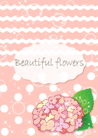 ดอกไม้ที่สวยงาม (ไฮเดรนเยีย) สีชมพู