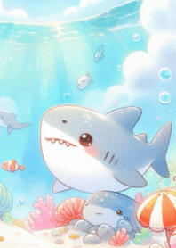 Cute little round shark n.2