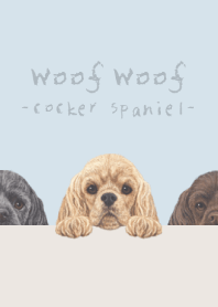Woof Woof-Cocker Spaniel-PASTEL BLUE