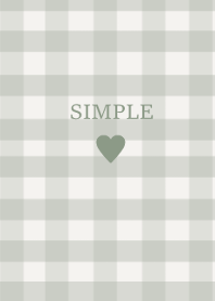 SIMPLE HEART /check greenbeige