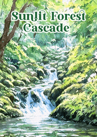 Sunlit Forest Cascade